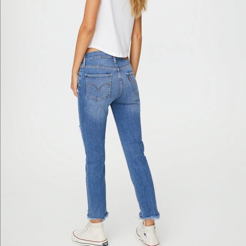 LEVI'S 724 High Rise Straight Jeans Distressed WW1 - Picture 3 of 8